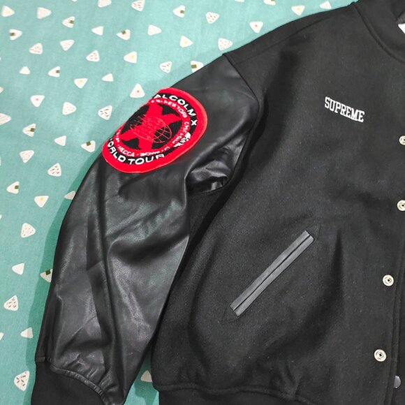Supreme x 40 Acres Malcolm x Varsity Black Jacket - Picture 2 of 8